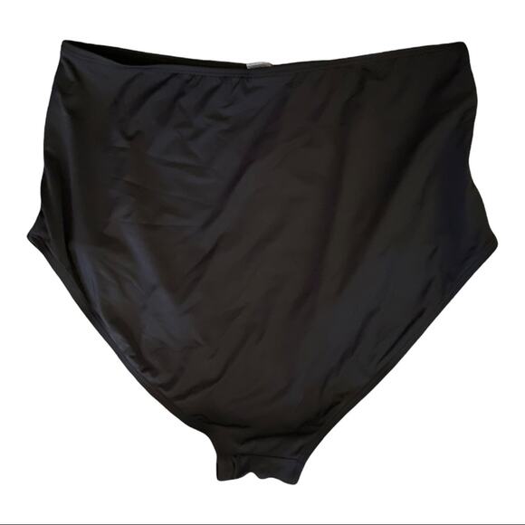 Shekini Black Ruched High Waisted Bikini Bottom X-Large NEW - Picture 2 of 2